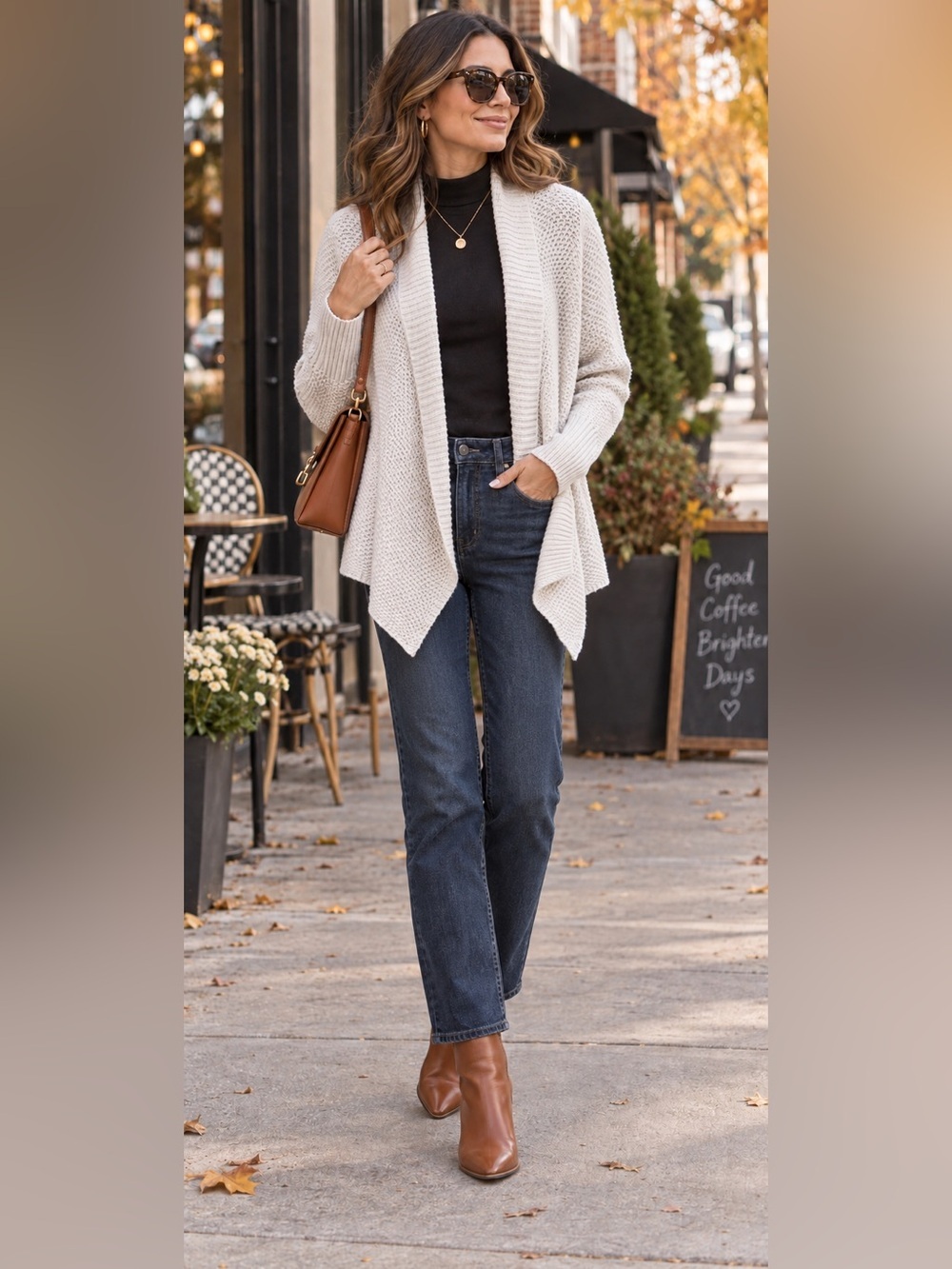 Cream waterfall cardigan